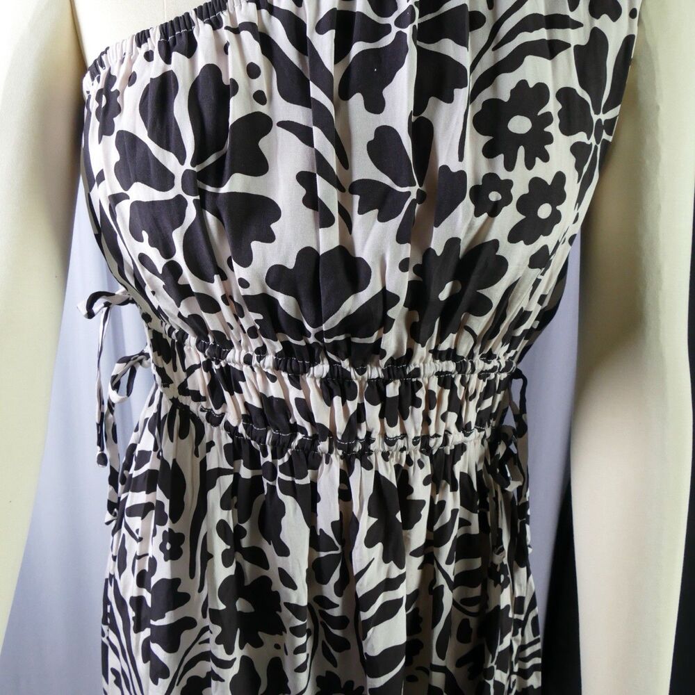 Faithfull the Brand Lucila Midi Dress Sidra Floral Ecru One Shoulder Small NWOT - Picture 4 of 9